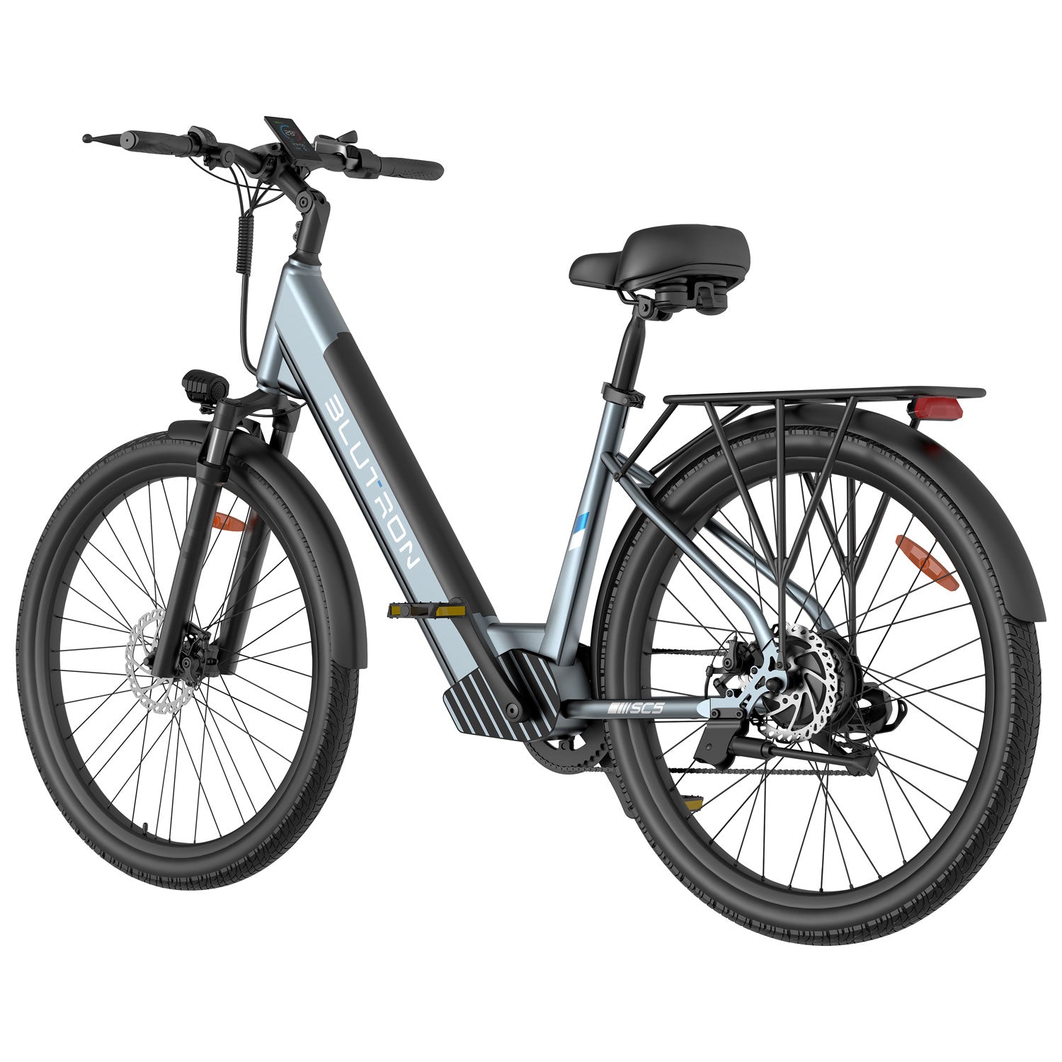Blutron SC5 Commuter Electric Bike (500W Motor / 75km Battery Range / 32km/h Top Speed) - Sky Blue - image 4