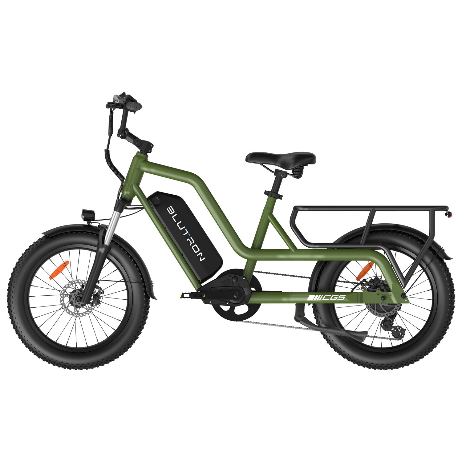 Blutron SCG5 Cargo Electric Bike (500W Motor / 90km Battery Range / 32km/h Top Speed) - Olive Green - image 3