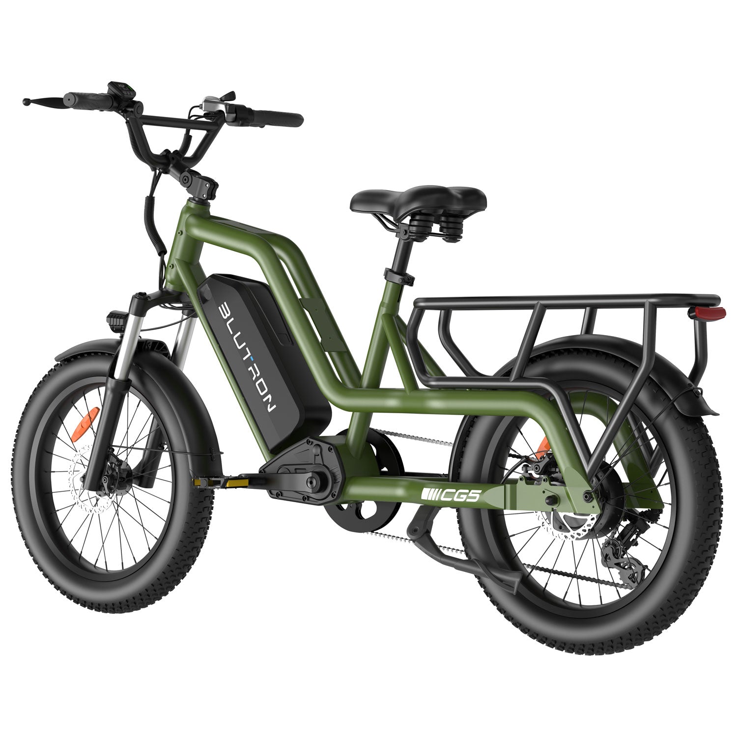 Blutron SCG5 Cargo Electric Bike (500W Motor / 90km Battery Range / 32km/h Top Speed) - Olive Green - image 4