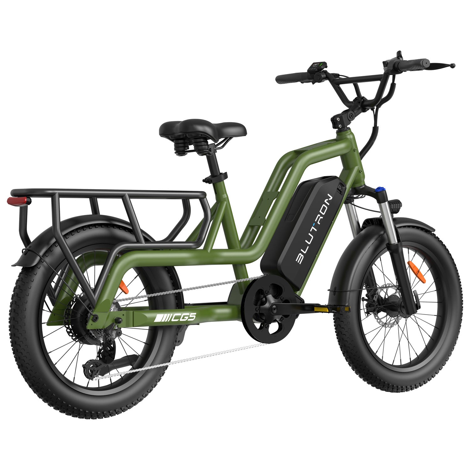 Blutron SCG5 Cargo Electric Bike (500W Motor / 90km Battery Range / 32km/h Top Speed) - Olive Green - image 6
