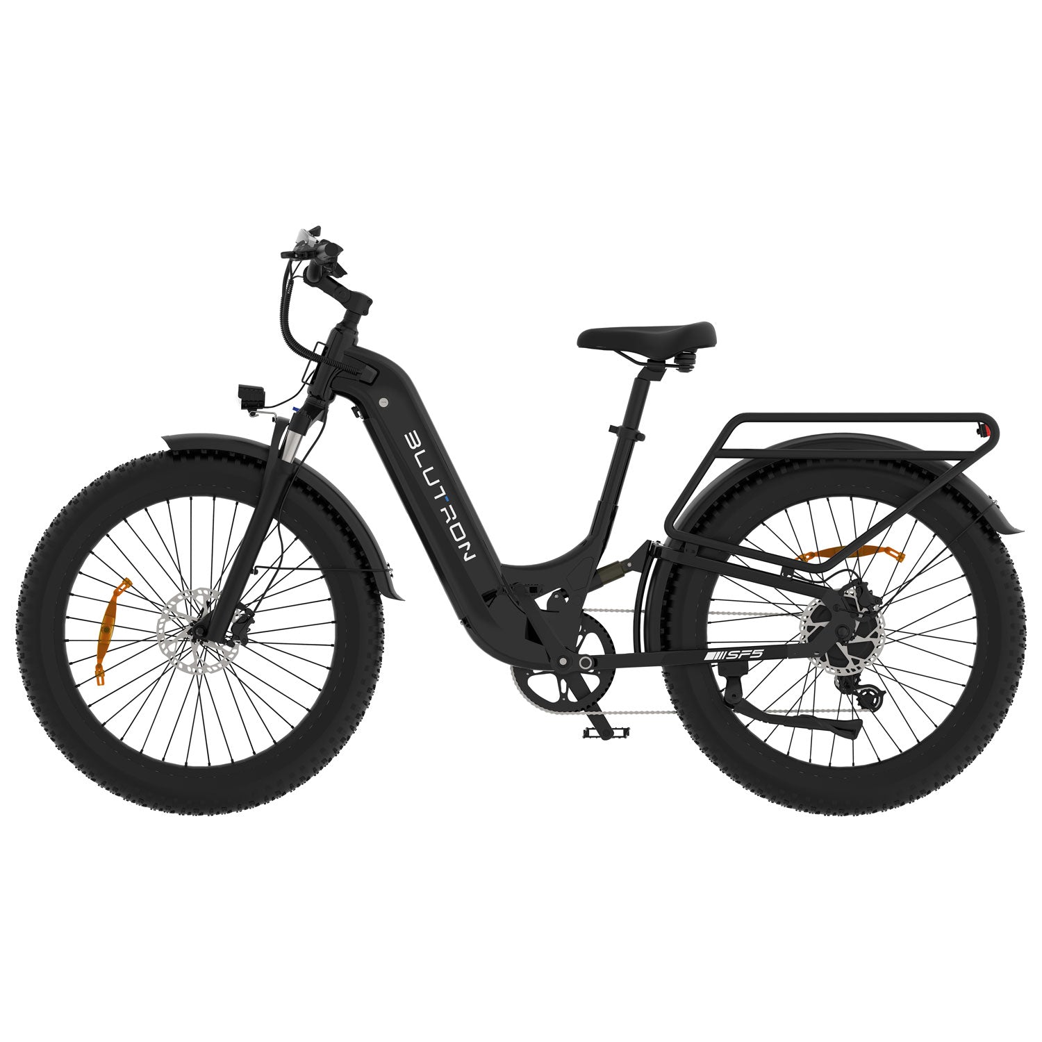 Blutron SF5 Electric Fat Tire Bike (500W Motor / Up to 95km Battery Range / 32km/h Top Speed) - Matte Black - image 1