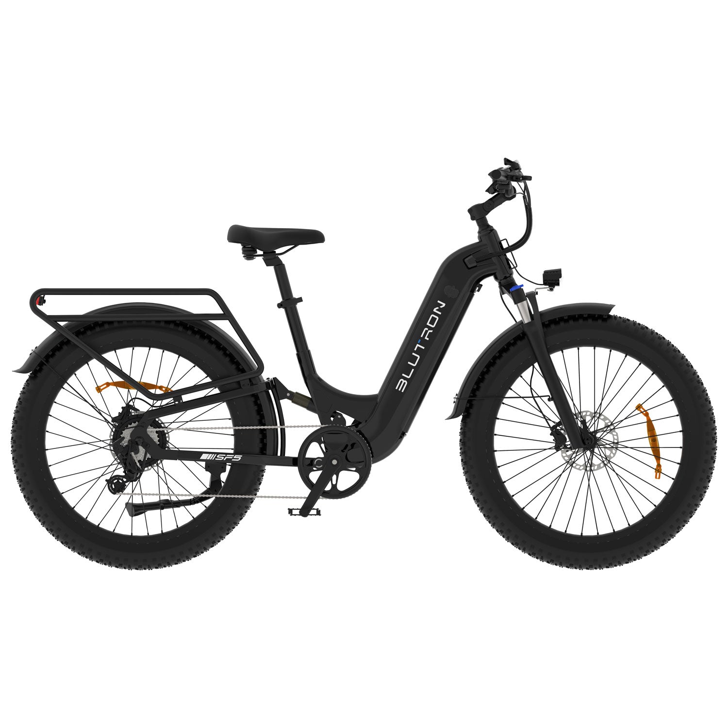 Blutron SF5 Electric Fat Tire Bike (500W Motor / Up to 95km Battery Range / 32km/h Top Speed) - Matte Black - image 3