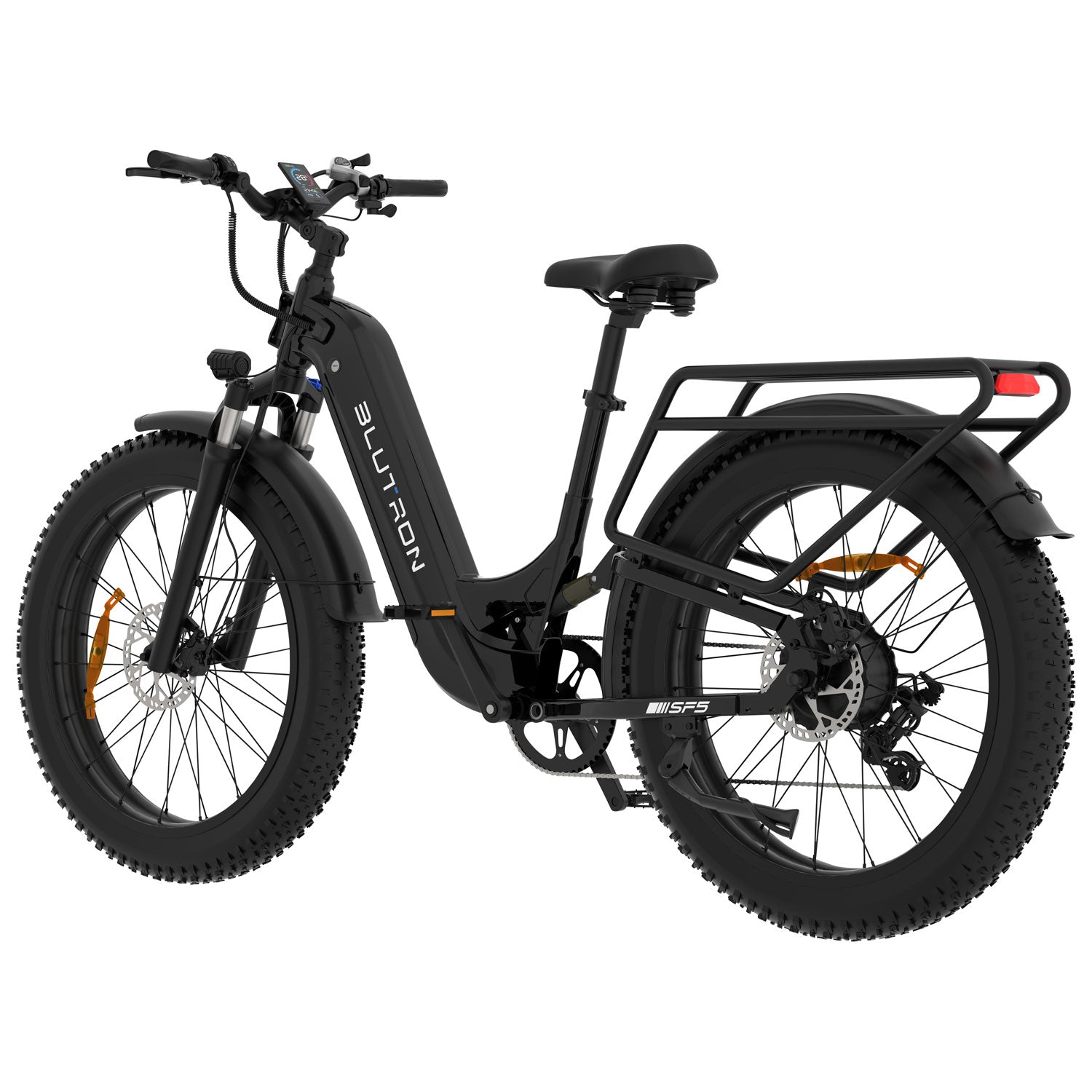 Blutron SF5 Electric Fat Tire Bike (500W Motor / Up to 95km Battery Range / 32km/h Top Speed) - Matte Black - image 5