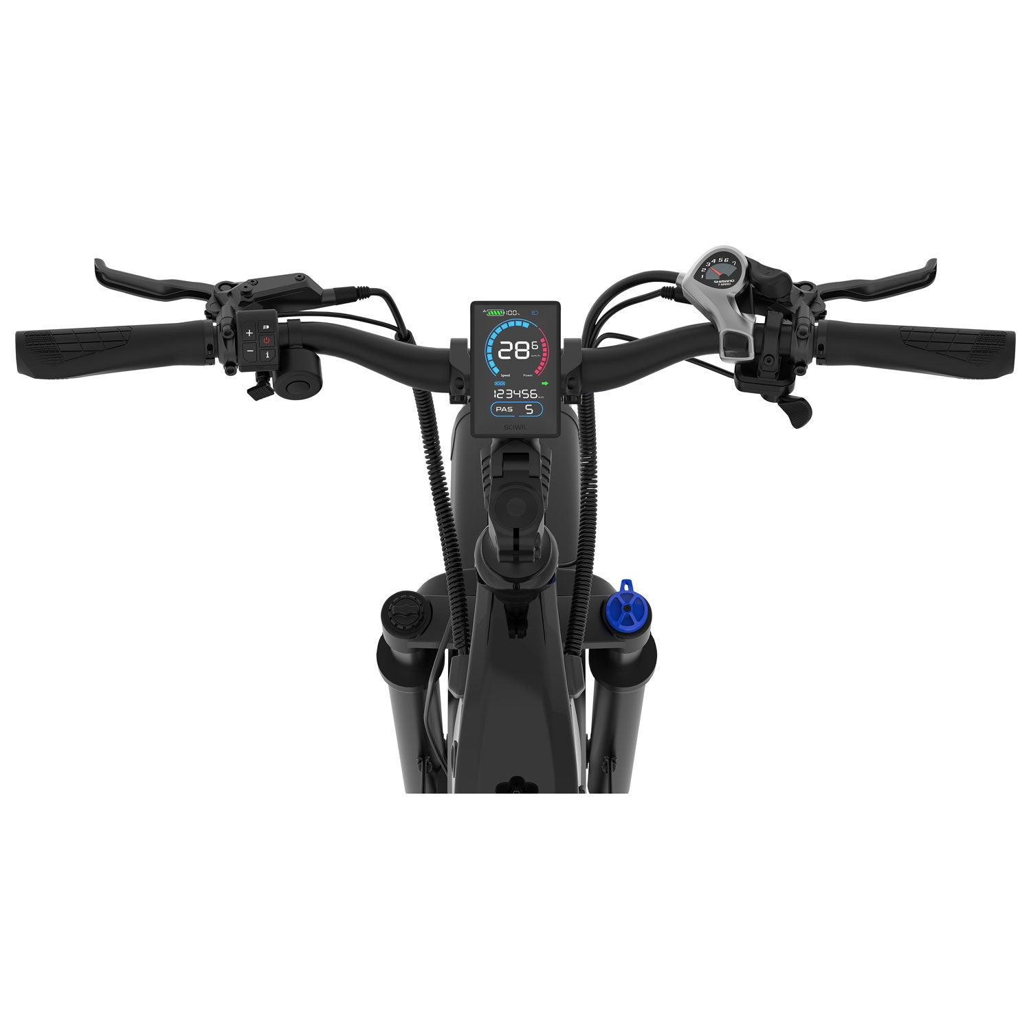 Blutron SF5 Electric Fat Tire Bike (500W Motor / Up to 95km Battery Range / 32km/h Top Speed) - Matte Black - image 9